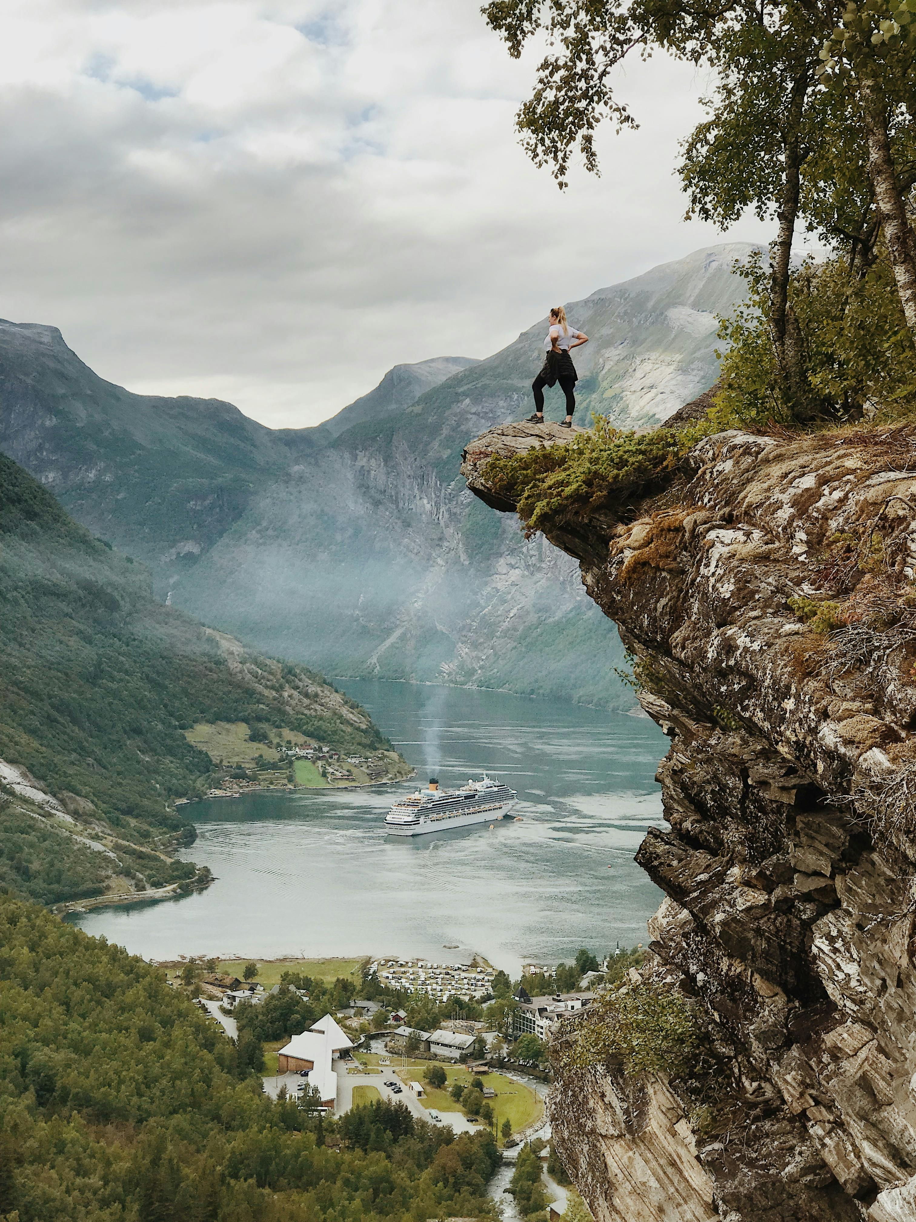Man on cliff